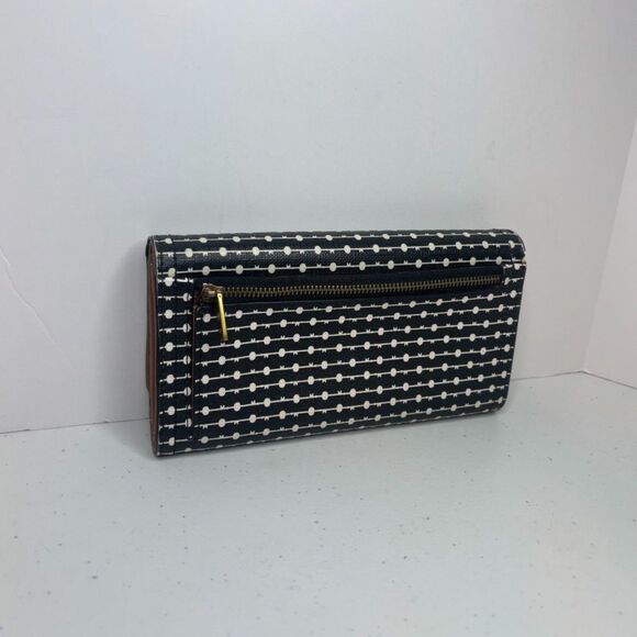 Fossil Polka dot Leather Bifold Clutch RFID Wallet Womens Designer - Picture 6 of 12